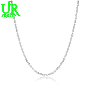 925 Silver 2mm Twist Rope Chain Necklaces for Men/Women Jewelry Gift