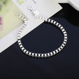925 Sterling Silver 3mm Box Bracelet Chain Wedding Charm Jewelry
