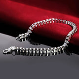 925 Sterling Silver 3mm Box Bracelet Chain Wedding Charm Jewelry