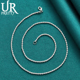 925 Silver 3mm Twist Necklace 18-26 Inch Chain Wedding Engagement Jewelry