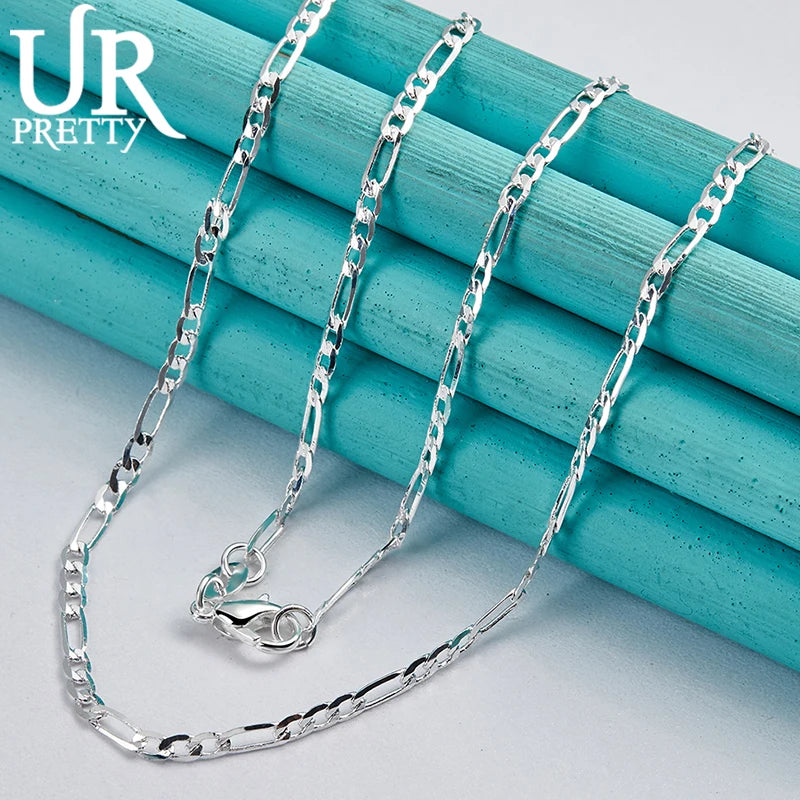 925 Silver 4mm Necklace 16-30 Inch Chain Wedding Engagement Jewelry