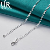 925 Silver 4mm Necklace 16-30 Inch Chain Wedding Engagement Jewelry