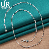 925 Silver 4mm Necklace 16-30 Inch Chain Wedding Engagement Jewelry