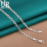 925 Silver 4mm Buckle Necklace 16-30 Inch Chain Wedding Party Jewelry