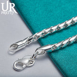 925 Silver Twist Rope Chain Bracelet 4mm Men Women