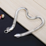 925 Silver Fishbone Chain Bracelet 6mm Men Women Party Wedding Jewelry