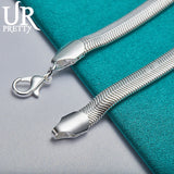 925 Silver Fishbone Chain Bracelet 6mm Men Women Party Wedding Jewelry