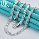 925 Sterling Silver 6mm Necklace 18 Inch Chain Wedding Party Jewelry