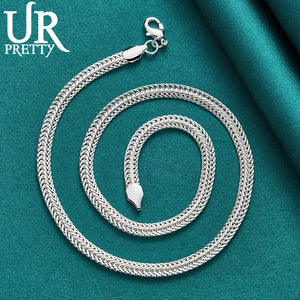 925 Sterling Silver 6mm Necklace 18 Inch Chain Wedding Party Jewelry