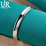 925 Silver 8mm Bangle Bracelet Wedding Engagement Party Jewelry Halloween Gift
