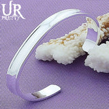 925 Silver 8mm Bangle Bracelet Man Women Wedding Engagement Halloween Gift