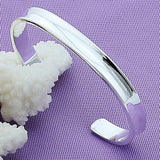 925 Silver 8mm Bangle Bracelet Man Women Wedding Engagement Halloween Gift
