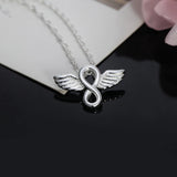 925 Silver Angel Number 8 Necklace 16-30 Inch Chain