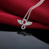 925 Silver Angel Number 8 Necklace 16-30 Inch Chain