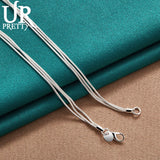925 Silver Ball Round Snake Chain 18 Inch Necklace for Women