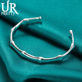 925 Silver Bamboo Bangle Bracelet For Women