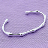 925 Silver Bamboo Bangle Bracelet For Women