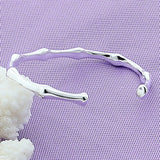 925 Silver Bamboo Bangle Bracelet For Women