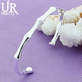 925 Silver Bamboo Bangle Bracelet For Women