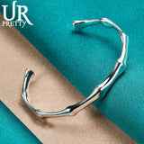925 Silver Bamboo Bangle Bracelet for Women Wedding Halloween Gift