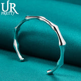 925 Silver Bamboo Bangle Bracelet for Women Wedding Halloween Gift