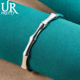 925 Silver Bamboo Bangle Bracelet for Women Wedding Halloween Gift