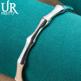 925 Silver Bamboo Bangle Bracelet for Women Wedding Halloween Gift