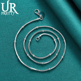 925 Silver Bamboo Chain Necklace 16/20 Inch
