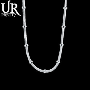 925 Silver Bamboo Chain Necklace 20 Inch Man Woman Wedding Jewelry