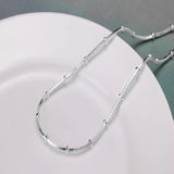925 Silver Bamboo Chain Necklace 20 Inch Man Woman Wedding Jewelry