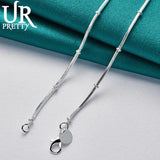 925 Silver Bamboo Chain Necklace 16/20 Inch