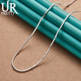 925 Silver Bamboo Chain Necklace 16/20 Inch