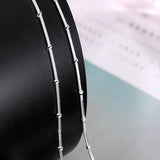 925 Silver Bamboo Chain Necklace 20 Inch Man Woman Wedding Jewelry