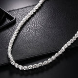 925 Silver Beaded Necklace 20/24 Inch Chain Woman Men Wedding Engagement