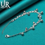 925 Silver Bell Chain Bracelet Women Engagement Wedding Jewelry