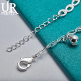 925 Silver Bell Chain Bracelet Women Engagement Wedding Jewelry