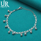 925 Silver Bell Chain Bracelet Women Engagement Wedding Jewelry