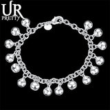 925 Silver Bell Sounds Chain Bracelet Women Wedding Engagement Party
