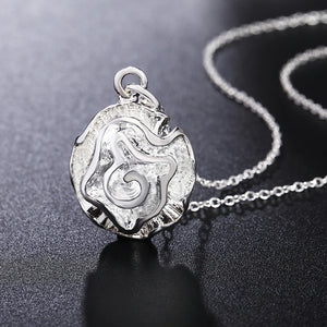 925 Silver Big Flower Pendant Necklace 16-30" Chain Wedding Jewelry