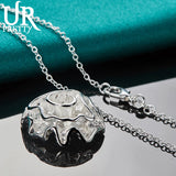 925 Silver Flower Pendant Necklace 16-30 Inch Chain Wedding Jewelry
