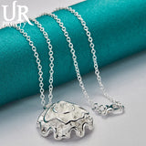 925 Silver Flower Pendant Necklace 16-30 Inch Chain Wedding Jewelry