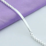 925 Silver Box Tube Chain Bracelet for Women