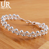 925 Silver Braided Grape Beads Bracelet Wedding Jewelry