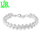 925 Silver Braided Grape Beads Bracelet Wedding Jewelry