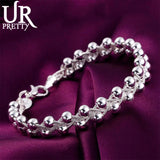 925 Silver Braided Grape Beads Bracelet Wedding Jewelry