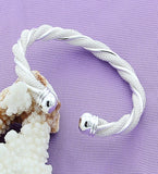 925 Silver Braided Mesh Adjustable Bangle Bracelet for Women