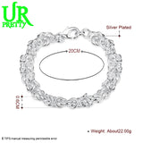 925 Silver Charm Chain Bracelet Engagement Wedding Jewelry