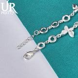 925 Silver Butterfly Bracelet Chain Wedding Party Jewelry Christmas Gift