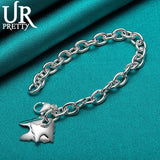 925 Sterling Silver Butterfly Chain Bracelet Wedding Engagement Charm Jewelry