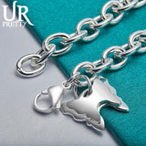 925 Sterling Silver Butterfly Chain Bracelet Wedding Engagement Charm Jewelry
